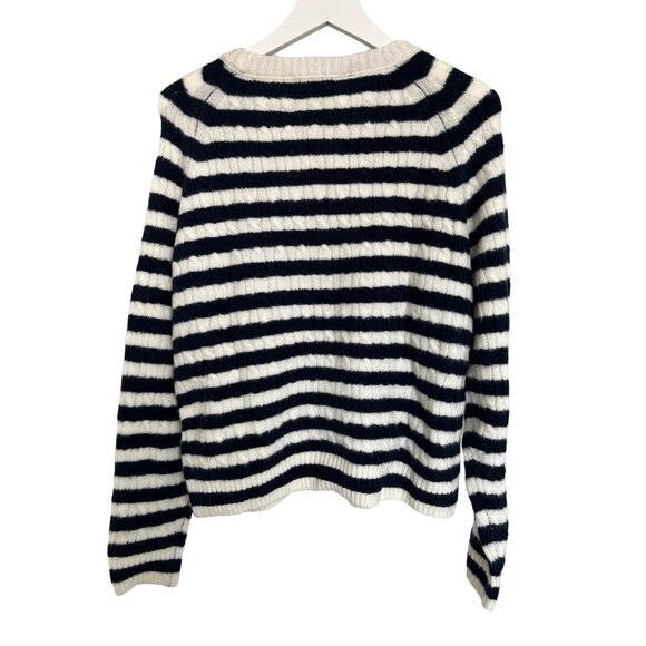 J. Crew Navy & Ivory Striped Button Side Sweater - Picture 6 of 6